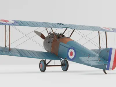 Sopwith Camel Biplane 1917-1920 3D model