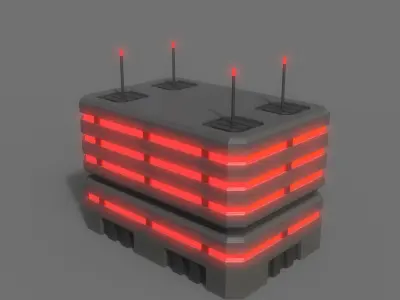 PBR Sci-Fi Building A30 Low-poly 3D model