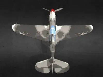curtiss-p-40-warhawk fighter plane Low-poly 3D model