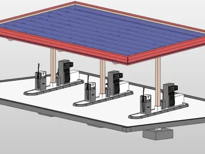 Gasstation Tankstelle 3D model