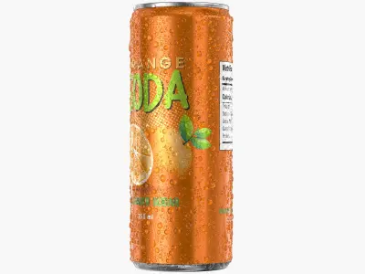 Slim Soda Can With Droplets 250ml 3D model