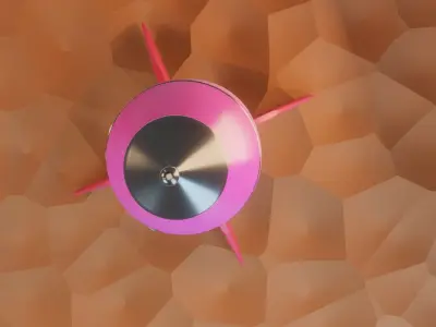 Low Polly 3D Rocket Low-poly 3D model