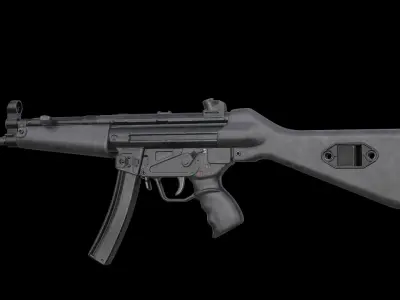 MP5A2 MP5SD2 with Silencer Scope Mount Rail Grip Low-poly 3D model