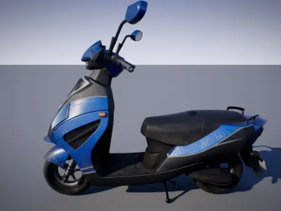 Scooter Low-poly 3D model 6