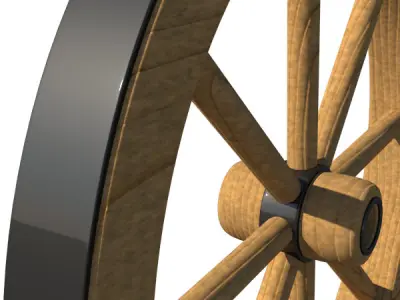 Vintage Wagon Wheel 3D model