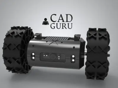 two wheeled UGV Low-poly 3D model