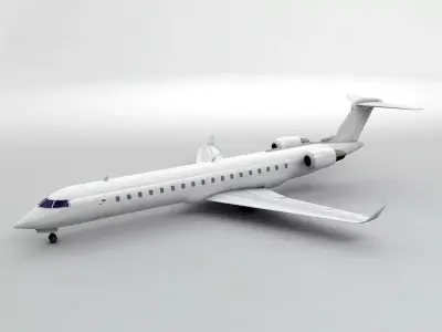 Bombardier CRJ 700 - Generic White Low-poly 3D model