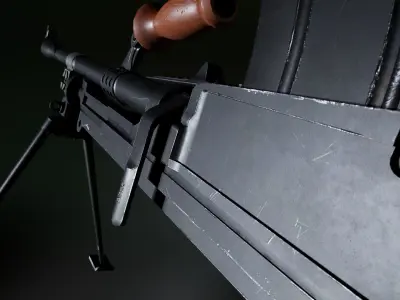 Bren Mk I -  WW2 British Machine Gun PBR Low-poly 3D model Low-poly 3D model