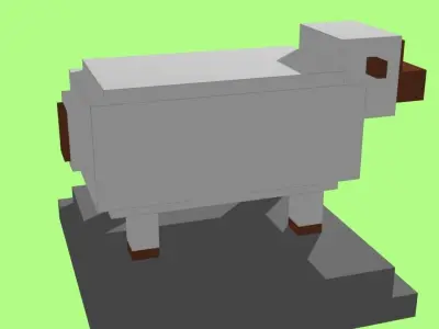 VOXEL SHEEP - MODEL 12 Low-poly 3D model