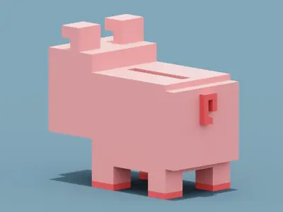 Piggy Bank Low-poly 3D model