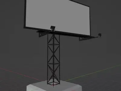 Billboard Set Outdoor Advertising Structures 5 Models 3D model