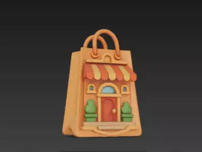 Black Friday Shopping Bag Building 3D Model 3D print model