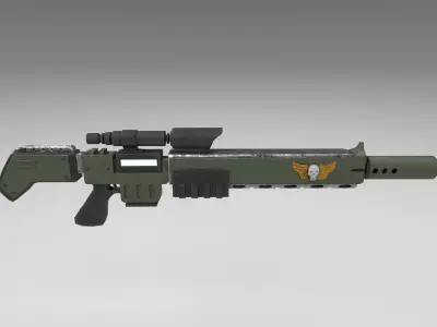 Lasergun halo rifle Low-poly 3D model