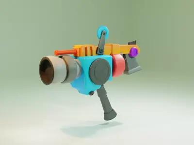 Space Cartoon Gun Low-poly 3D model