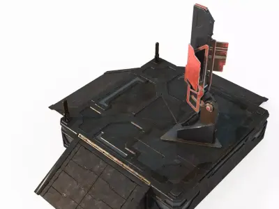 Future sci-fi antenna computer 3D model