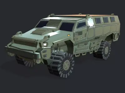 MRAP Armored Vehicle Low-poly 3D model