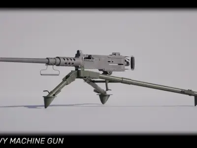 M2 Browning Heavy Machine Gun Low-poly 3D model
