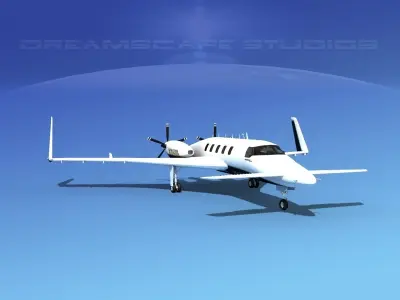 Beechcraft Starship 2000 T08 3D model