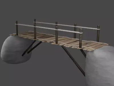 old wooden bridge Free low-poly 3D model