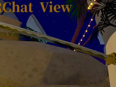 VRChat Katana Stylized Sword Poiyomi Shader Free low-poly 3D model