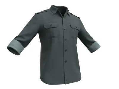Military Shirt V2 - Marvelous Designer 3D model 3D model