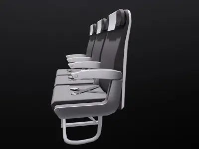 Airplane Economy Seats Low-poly 3D model