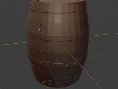 Game ready low poly barrel Free low-poly 3D model