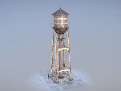 WaterTower water tower Low-poly 3D model