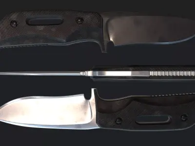 Tactical combat knife subdivision ready  3D model