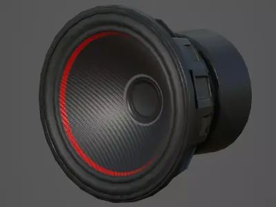 Car Audio System Speakers and Box Low Poly Low-poly 3D model