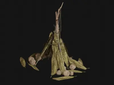 JUNGLE SWAMP SHELTER HUT HUNTER WILD TENT AAA COLLECTION Low-poly 3D model