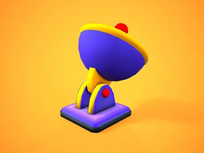 ANTENNA RADAR CARTOON STYLIZED Low-poly 3D model