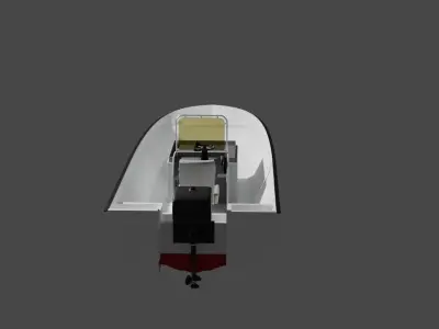 Motor Boat with Stearing Wheel 3D model