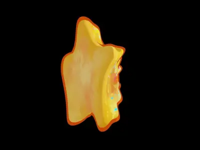 Neon Graffiti Starfish Cartoon HandDrawn Artistry Low-poly 3D model