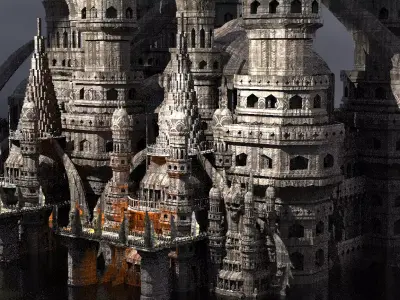 Desert Temple Ruler castle 2 3D model