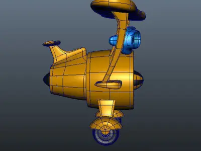 Airplane cartoon 02 Low-poly 3D model