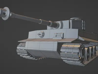 Tiger 1 Tank 3D Model game-ready Low-poly 3D model