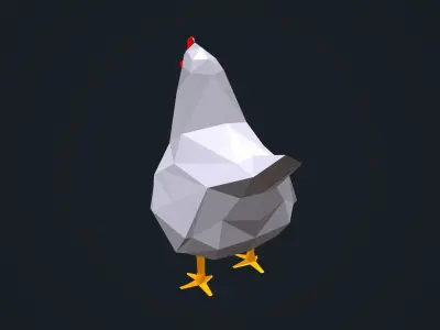 Low Poly Chicken Low-poly 3D model