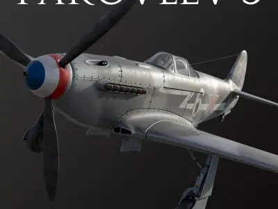 Russian Soviet fighter aircraft Yakovlev Yak 3 3D model