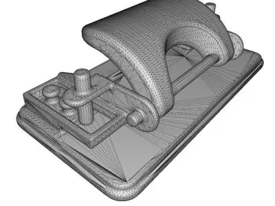 Wooden Punching Machine Toy Low-poly 3D model