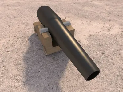 voruz cannon Civil War low poly Low-poly 3D model