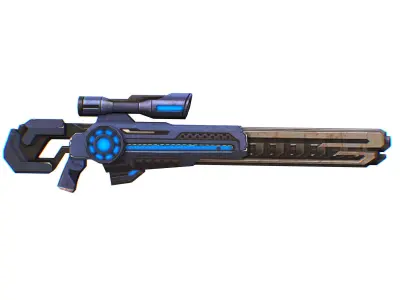 Sniper rifle of the future weapon barrel blaster laser arms Low-poly 3D model
