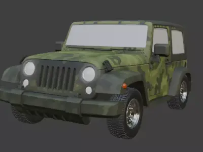 Jeep and Tyre are seperated 3D model