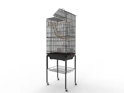 Large Canary Parakeet Cockatiel Lovebird Finch Bird Cage 3D model