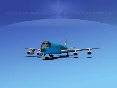 Douglas DC-8-63 Braniff International 3D model