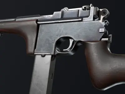 PBR Mauser M1917 Trench Carbine Low-poly 3D model