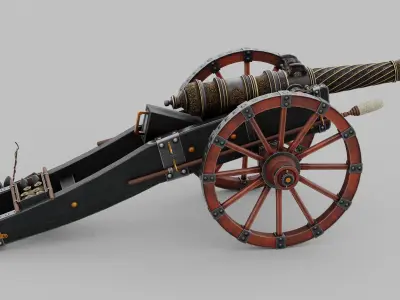 O Kit 01 Cannon Kit 05 of 05 royal imperial cannon Low-poly 3D model