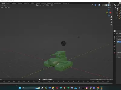 3D Military Tank Model Lowpoly Low-poly 3D model