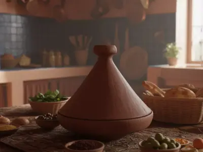 Moroccan Clay Tagine Traditional Earthenware Cooking Pot Free 3D model