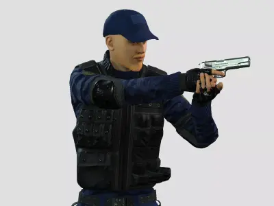 Modern Security Operator 3D Character 3D model